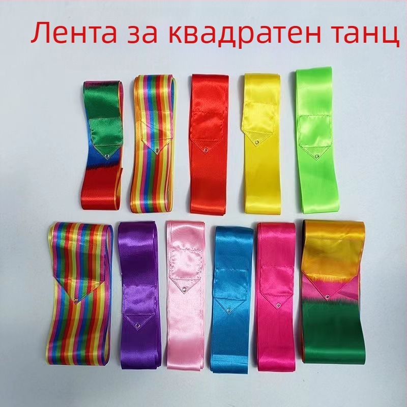 Гимнастическа лента с телескопичен прът от неръждаема стомана, сатен лента, железен повдигащ пръстен, за открито, модел 01, произход Zhejiang