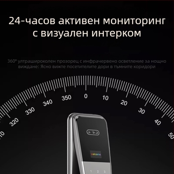 K36S Смарт брава за врата с отпечатък, разпознаване по лицето и Videodомофон, заключване с парола; Съхранение на отпечатъци: 100; Време за сканиране: <0.1 s; Точност на разпознаване: <0.01%; Работна температура: -30 до 70 ℃