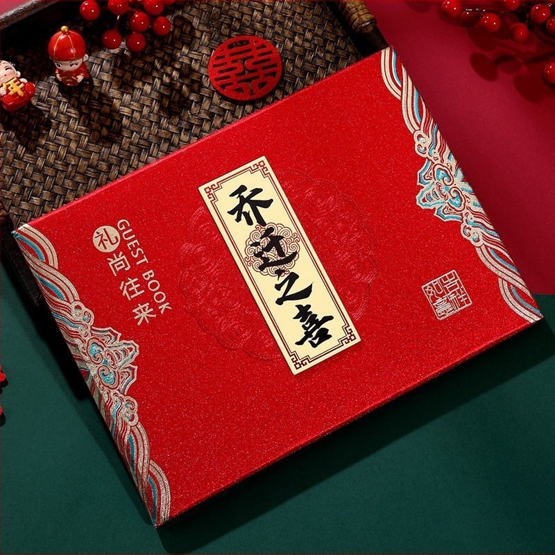 Сватбена книга за подаръци и подписване, хартия с блясък, опаковка OPP, марка Classical blue, подходяща за сватби