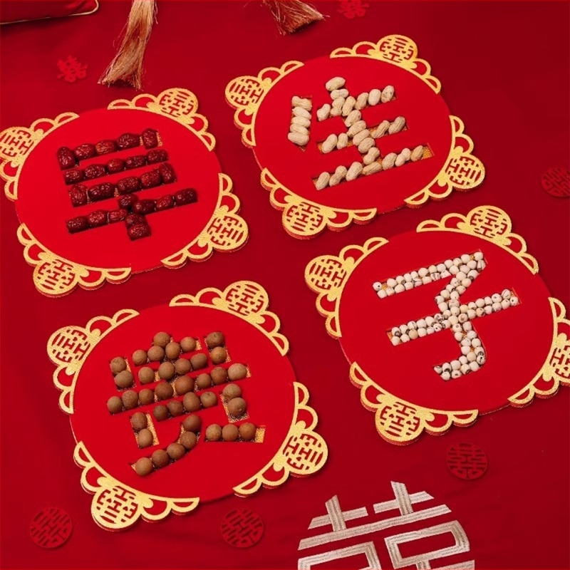 Сватбена украса за легло с дълбоки канали — комплект форми от KT дъска, Opp опаковка, за домашна употреба