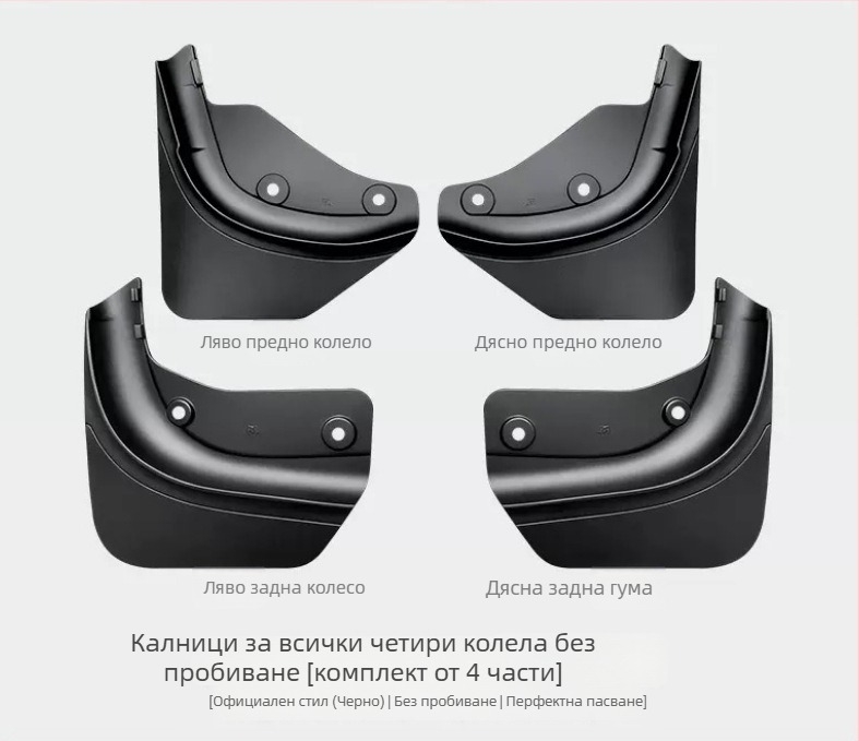 Калник за гуми за Tesla Model 3 и Model Y — преден и заден, пластмасов корпус, TPE калник за защита от пръски и надраскване, персонализируем монтаж