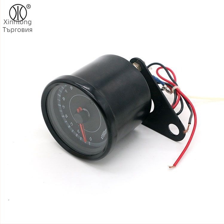 Мотоциклетен електронен тахометр с LED подсветка, HP-YB011, 12V, универсален за модифицирани мотоциклети