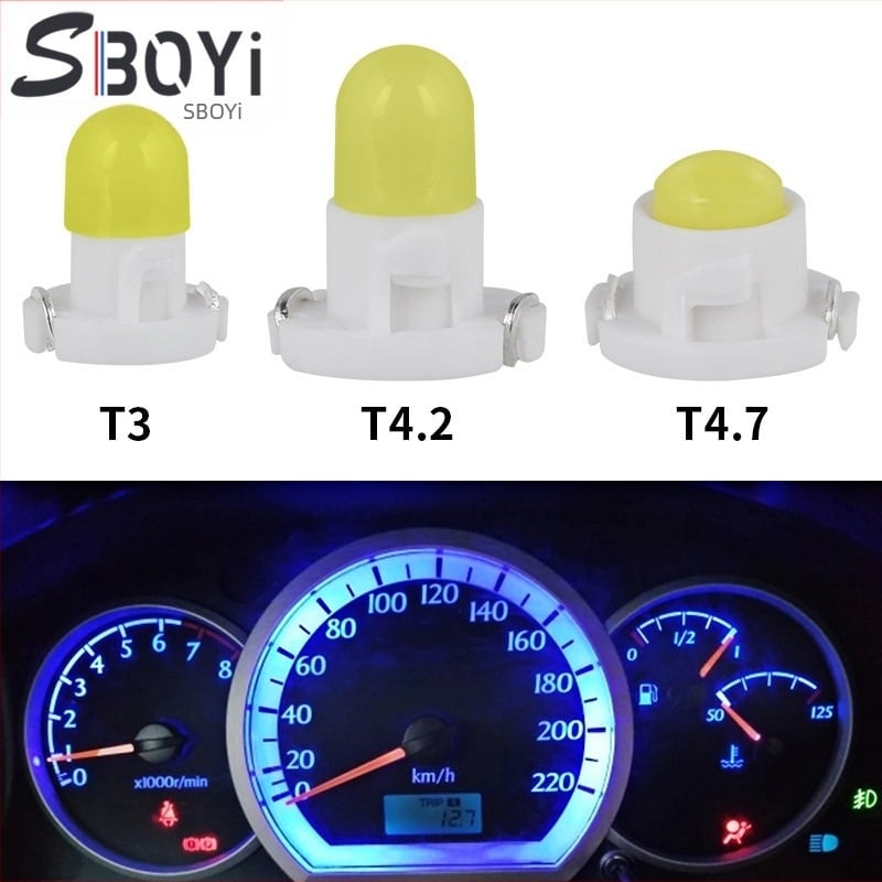 LED осветление за табло на автомобил, модел T3, COB източник на светлина, 12V, 1W, 6000K