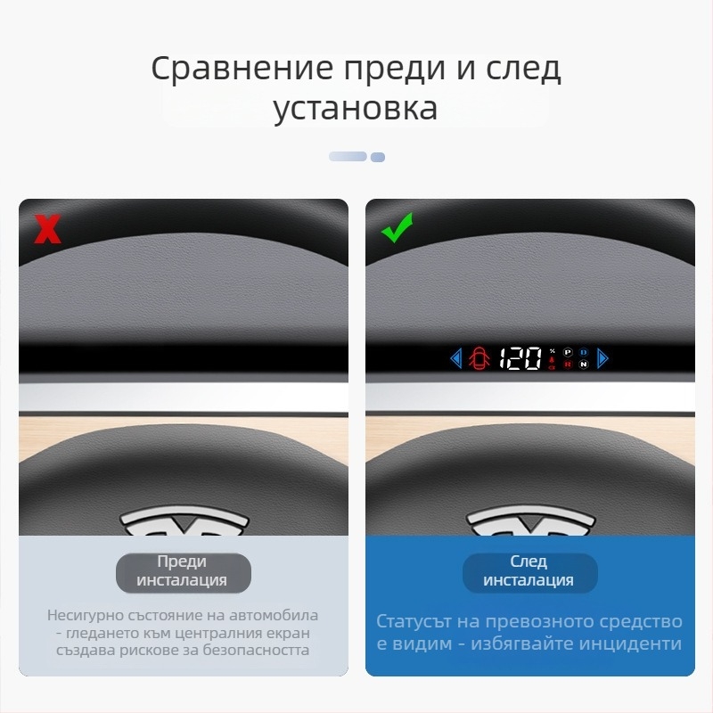 HUD автомобилен дисплей T5, HD резолюция, OBD захранване, подходящ за Model 3 и Model Y