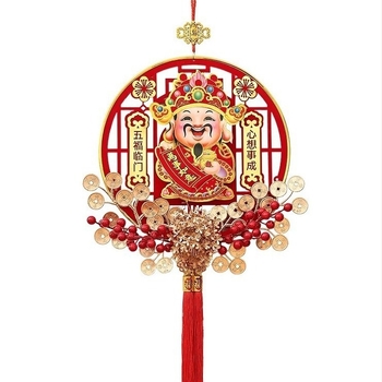 Висулка Бог на богатството с клатеща глава, ръчна изработка, китайски стил, за всекидневна, декор за Пролетния фестивал (Материал: Друг; Техника: Ръчна; Стил: Китайски; Място: Всекидневна; Празник: Пролетен фестивал)