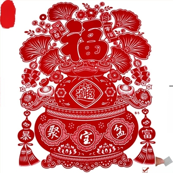 Hongfu PVC прозоречни стикери със статично прилепване, флокиран дизайн за 2026 година, декоративна украса за Нова година, опаковано в Opp bag