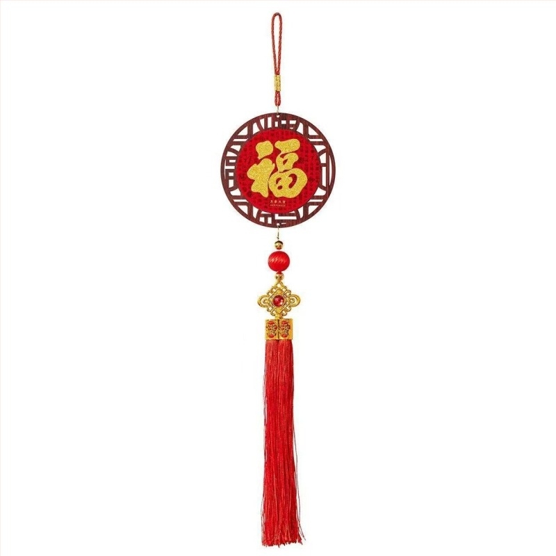 Фелцова висулка Fu символ и пролетен фестивал, ръчна изработка, китайски възел украса