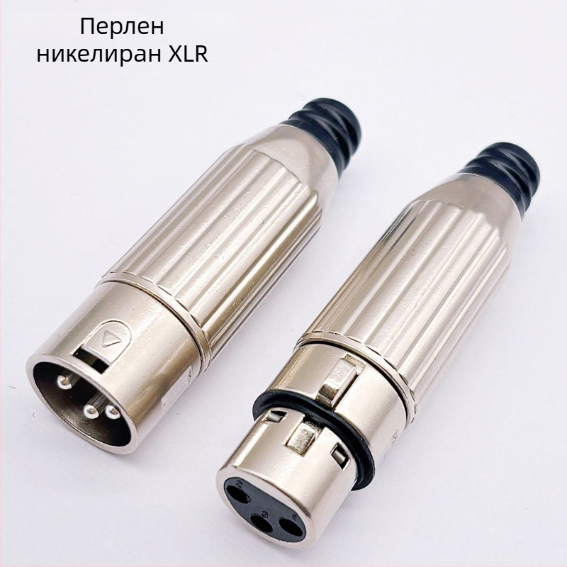 XLR микрофонен конектор, изцяло метален, 3-ядрен, JT, ROHS сертифициран