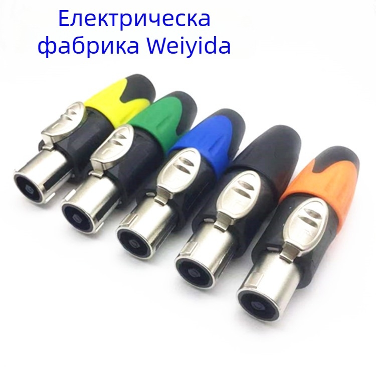 Аудио конектор за говорители, четири ядра, аудио/видео щепсел, пластмасов корпус (Четири ядра; аудио/видео щепсел; приложение за говорители)