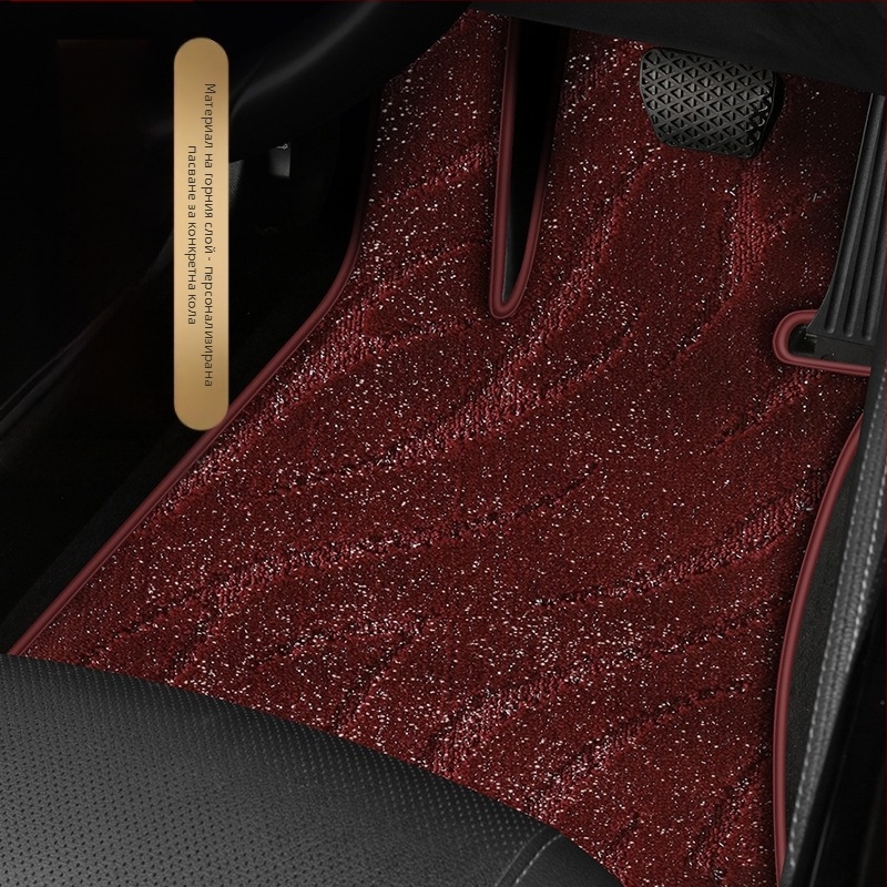 Автомобилна подова стелка — водоустойчива, износоустойчива, замша, кожена подложка за крак, за специален автомобил