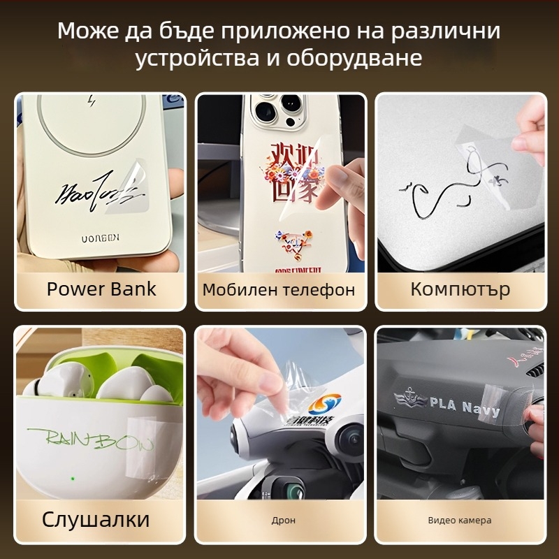 Комплект стикери за камера: UV пренос, декорация на логото на обектива и кристална етикета за екран