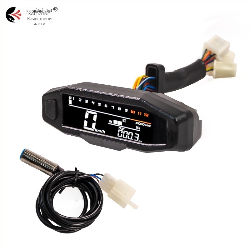 KAWAZONO LCD инструмент за мотоциклет, модел Lcd instrument, 12V универсален, конструкция от желязо и пластмаса, тегло 200 g