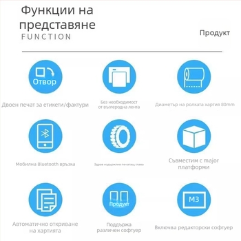 Термален принтер за етикети с баркод, USB интерфейс, ширина на печат 78 мм, скорост 101 мм/с, 300 DPI, марка Xprinter