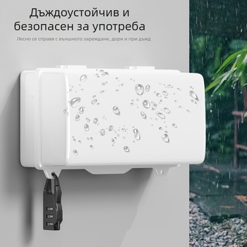 Водоустойчива кутия за свързване за външна употреба с покривало против дъжд за EV зарядно гнездо, IP56, PC капак