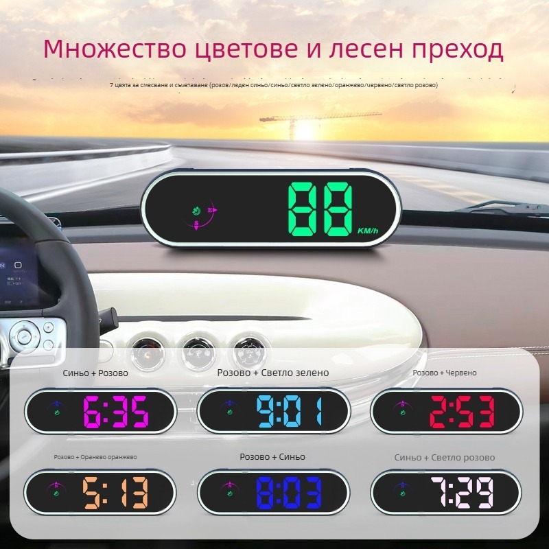 Безжичен автомобил HUD с хед-ъп дисплей, Beidou и GPS вход, USB захранване, модел K15, тип 005, универсална съвместимост