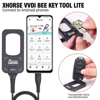 Детектор за автомобилен ECU - XHORSE VVDI BEE Key Tool Lite, (IMMO против кражба, 12V, 0–50°C, Модел BEE KEY TOOL LITE)