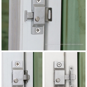 Плъзгащ се заключващ механизъм за врати с удебелен пружинен щифт, универсална съвместимост, антикрадба, модел 985
