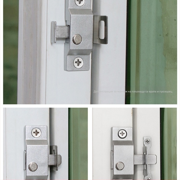 Плъзгащ се заключващ механизъм за врати с удебелен пружинен щифт, универсална съвместимост, антикрадба, модел 985