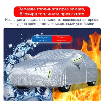 Покривало за автомобил с UV защита, топлоизолационно дебело одеяло, водоустойчиво и ветроустойчиво, материал: памучна вата