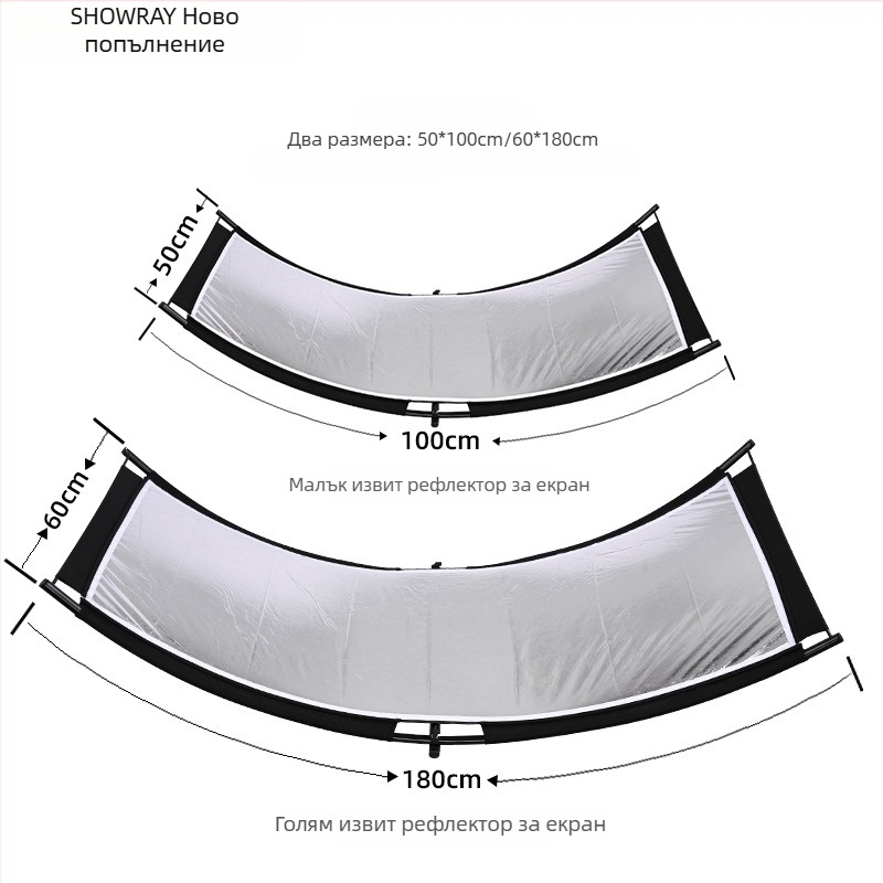 Фотографски U-образен рефлекторен екран, преносим, SHOWRAY, персонализация налична, одобрен частен бранд