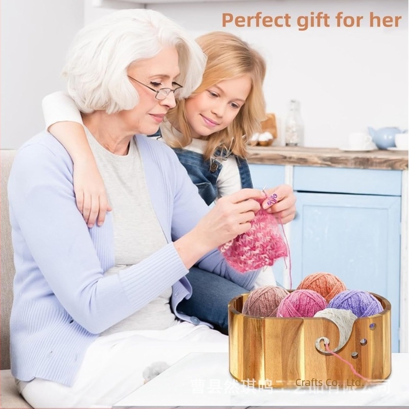 Дървена кутия за съхранение на прежда за бюро – без капак, може да се подрежда, персонализирано лого