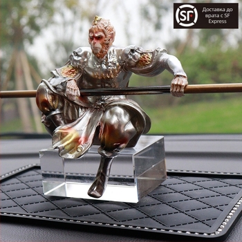 Автомобилен интериорен декоративен елемент Monkey King мотив, китайски традиционен стил, правоъгълна форма, материал стъкло-стомана, персонализиране по заявка, декоративна функция