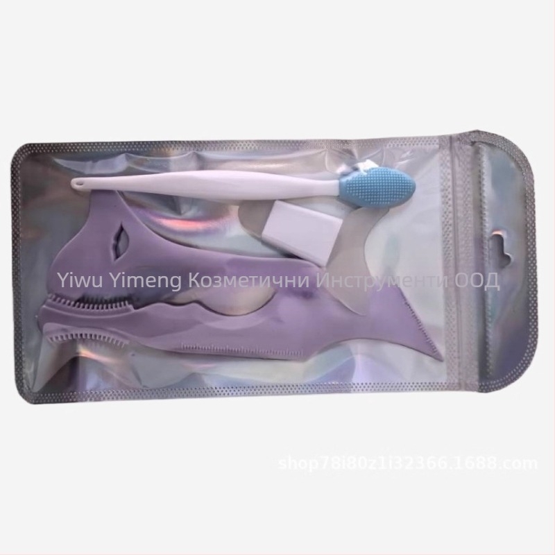 Ming Kou силиконов уред за грим на очи – сет за нанасяне на руж, очна линия, вежди и червило (срок на годност 3 години)