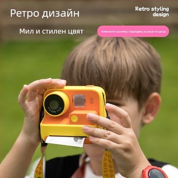 K27 Детска моментална камера с 2.0-инчов IPS LCD, 26MP сензор, TF карта, ABS+PC корпус, печатна функция