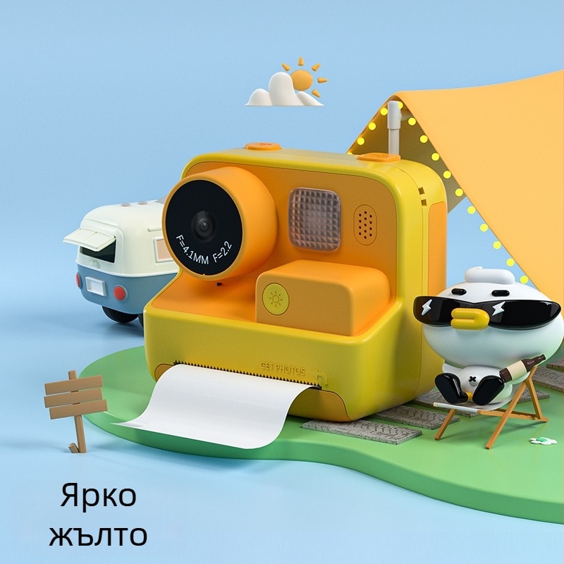 K27 Детска моментална камера с 2.0-инчов IPS LCD, 26MP сензор, TF карта, ABS+PC корпус, печатна функция