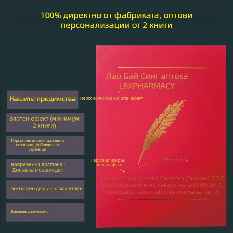 Книга за гости и вписвания за сватби и бизнес събития — подписна книга за гости, размер 24.5×34 cm, елегантна хартия с допир и цветен картон, Left Mo