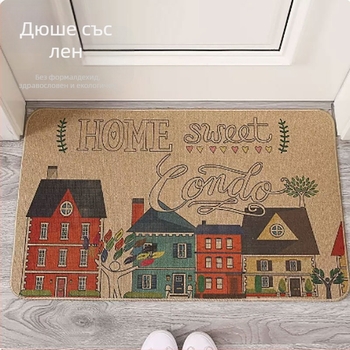 Ленена противохлъзгаща подложка за баня и вход, абсорбираща влага, миеща се