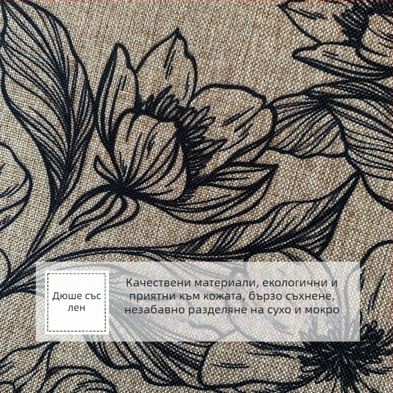 Ленена противохлъзгаща подложка за баня и вход, абсорбираща влага, миеща се