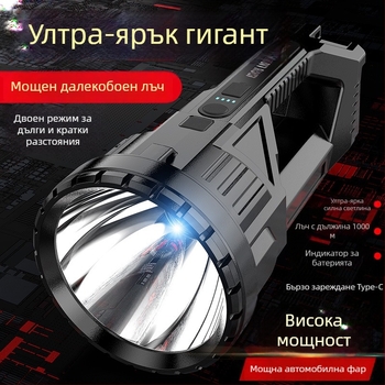 LED експлозийно-устойчив прожектор USB с COB странично осветление, външен водоустойчив аварийно преносим високопроизводителен фенер, 1200mAh, 5W, USB зареждане, ръчно задвижване, обхват 100–200 м