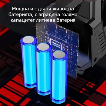 USB взривоустойчив фенер с COB странично осветление, водоустойчив, 5W, 1200mAh, USB зареждане, обхват 100–200м
