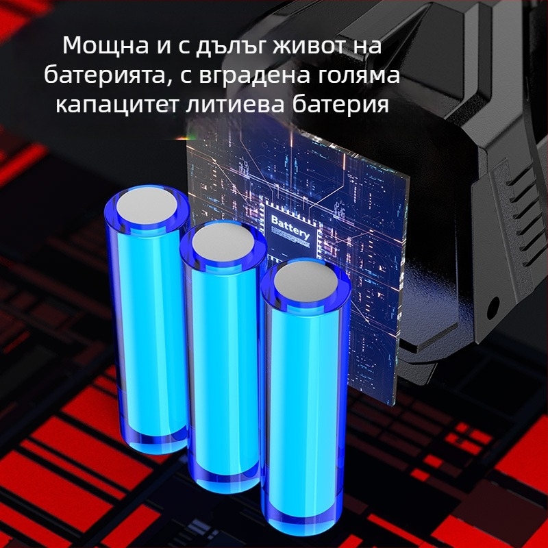 USB взривоустойчив фенер с COB странично осветление, водоустойчив, 5W, 1200mAh, USB зареждане, обхват 100–200м