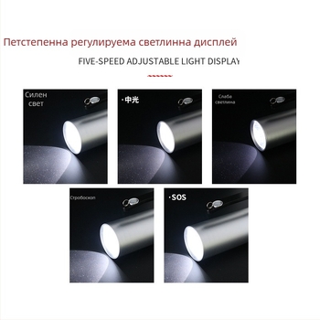 Ръчен прожектор за търсене с висок интензитет за пожарогасене и спасяване, алуминиева сплав, 4x 16850 литиеви батерии, CREE-T6 LED, обхват 100–200 м, подходящ за гмуркане, пещерни експедиции и патрулиране