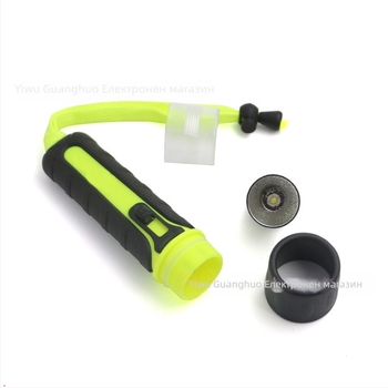 Фенер за гмуркане с магнитно управление, LED, 4 AA батерии, 3W, корпус PC+TPE, обсег 100–200 м