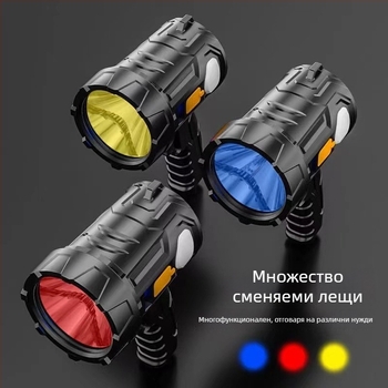 Фенер за къмпинг: ултраярка LED светлина, слънчево зареждане и ръчно задвижване, 20W, 4200 mAh, обхват над 500 м