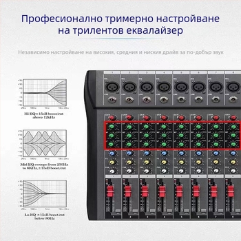 CT серия миксер с 6-, 8-, 12- и 16 канала и 48V фантомно захранване