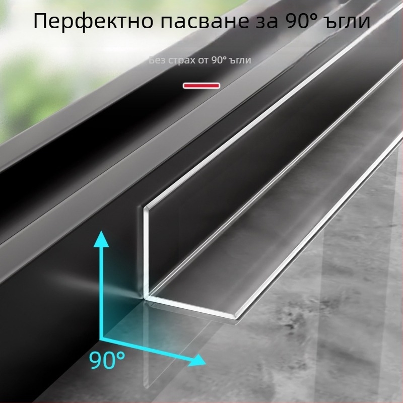Водоустойчива лепенка за фуги на прозоречния перваз – прозрачен кант за балконски плочки, полиестер, 5+ броя, водоустойчив стенен стикер