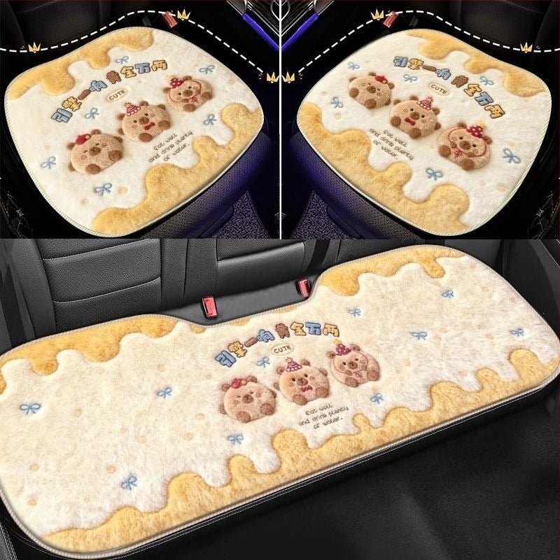 Автомобилна подложка за седалка – полиестер, геометричен и карикатурен модел, правоъгълна форма, измиваема, персонализираема