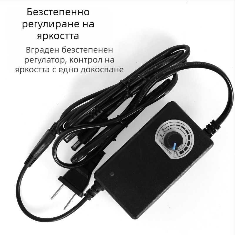 Алуминиев фотостудиен панел с LED лента за мека светлина, безстепенно регулиране на яркостта, 22W, 7–12V