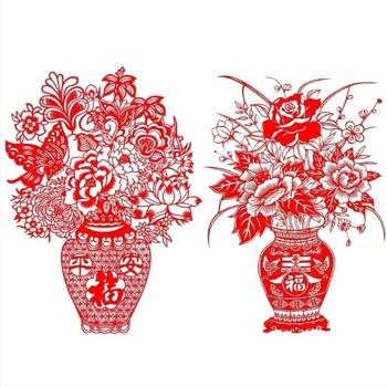 Прозоречно цвете Yuyuxuan, хартиено изрязване върху флокинг плат, опаковка Opp bag