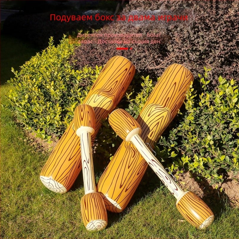 Надуваем воден комплект за състезателни редове с пръчки в дървесен модел, PVC, за двойки, опаковка Opp торба, възраст 15–35 г