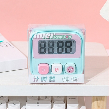 Кухненски таймер, серия плодове, огледална повърхност, 16 бр. в кутия за дисплей; електронно движение, пластмасова обвивка, цифров дисплей, правоъгълна форма.