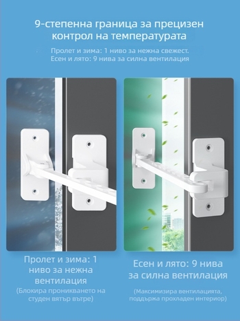 Ограничител за дограма на прозореца с заключващ механизъм, модел 20201202, материал: Друг, без персонализация, подходящ за други прозорци