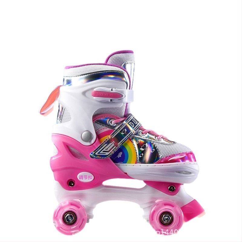 Детски ролери с двойни колела, регулируеми, PU+Mesh горна част, подметка TPR, PU колела