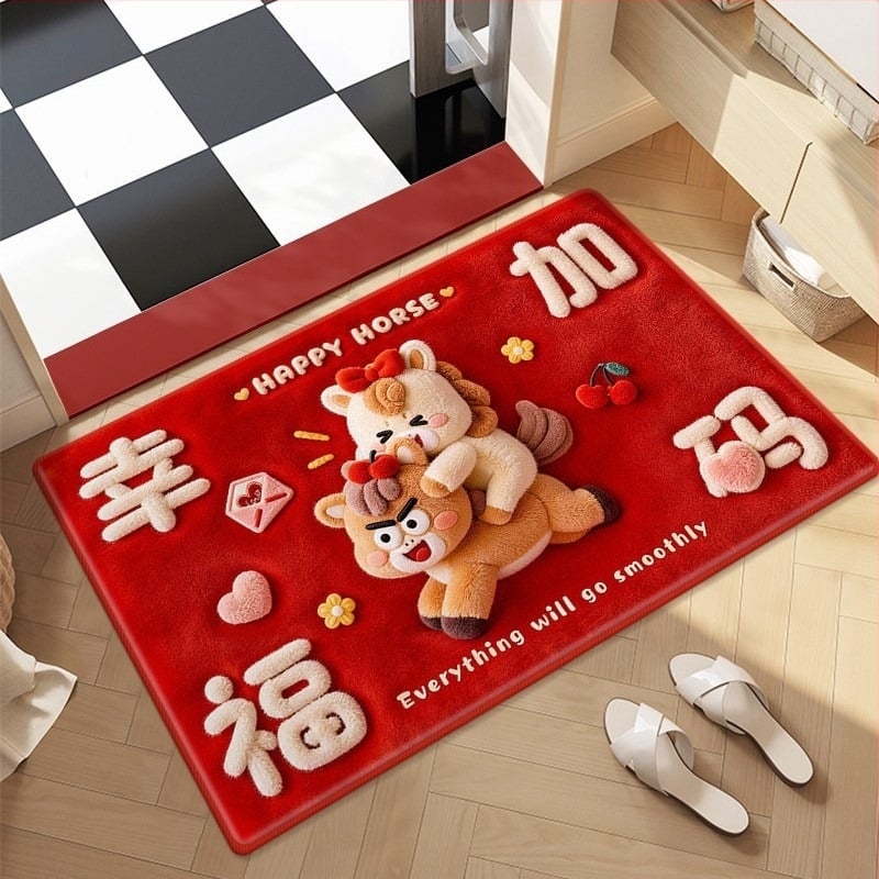 Килим за баня – диатомова глина, квадратен, карикатурен мотив, миещ се