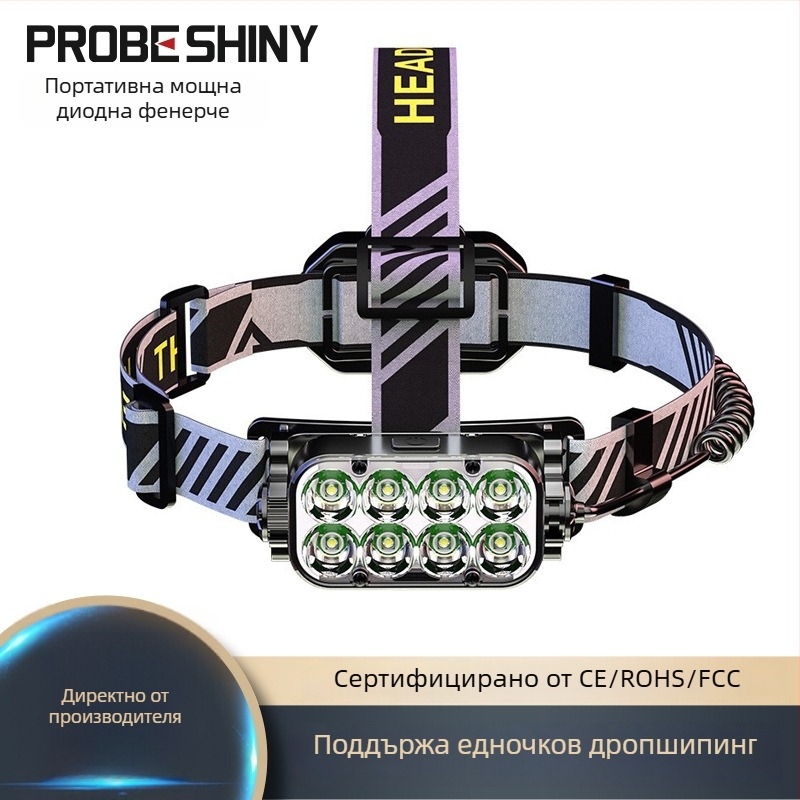 LED челна лампа, алуминиева сплав, USB зареждане, 1200 mAh, 10W, обхват над 500 м