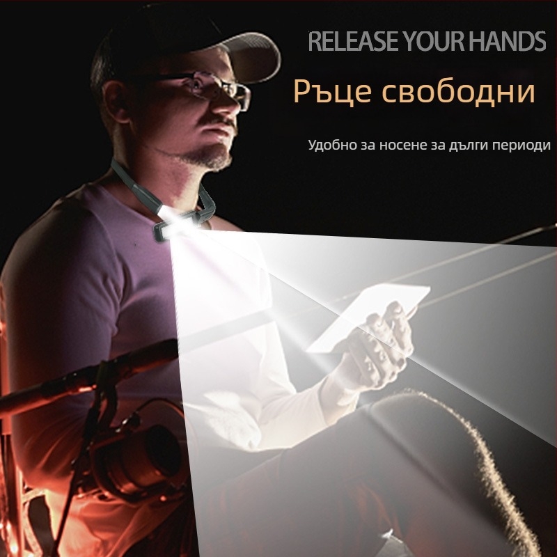 Риболовна челна лампа с LED, презареждаща се вградена батерия 1800 mAh, ABS корпус, макс обхват 50 м
